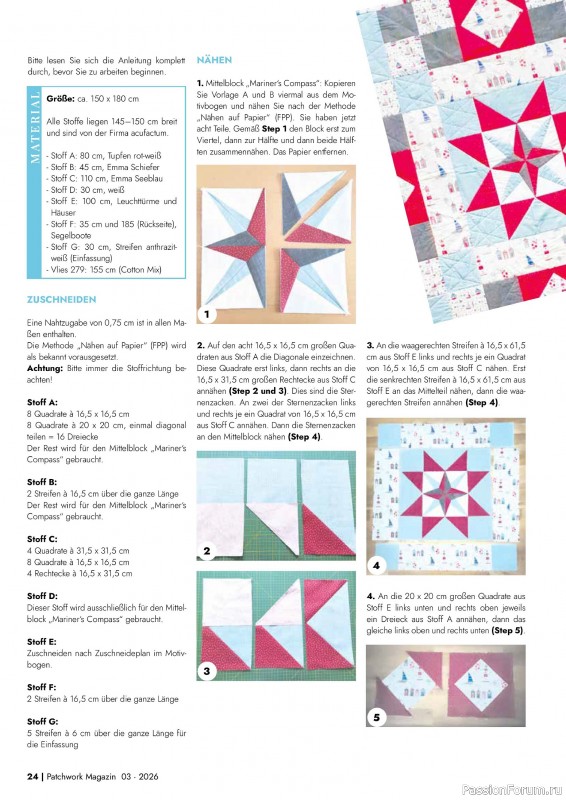 Коллекция проектов для рукодельниц в журнале &laquo;Patchwork das Magazin №3 2026&raquo;