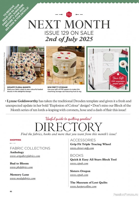 Коллекция проектов для рукодельниц в журнале «Todays Quilter №128 2025»