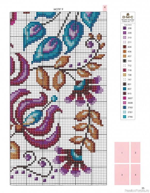 Коллекция вышивки в книге &laquo;Floral Folk Art in Cross Stitch&raquo;