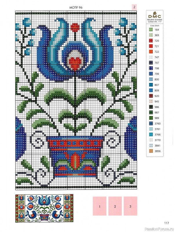 Коллекция вышивки в книге &laquo;Floral Folk Art in Cross Stitch&raquo;