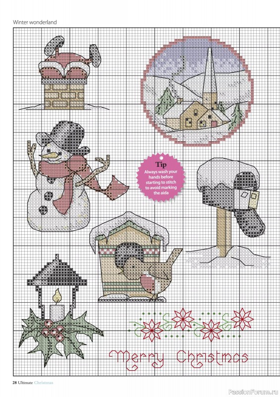 Коллекция вышивки в журнале «Ultimate Crossstitch Christmas №7 2025»