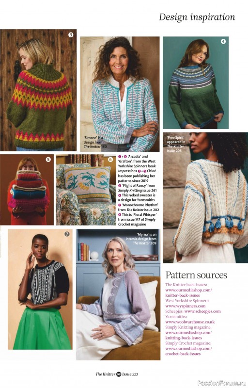 Вязаные проекты спицами в журнале &laquo;The Knitter №223 2025&raquo;
