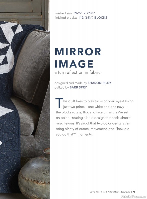 Коллекция проектов для рукодельниц в журнале &laquo;Quick+Easy Quilts - Spring 2026&raquo;