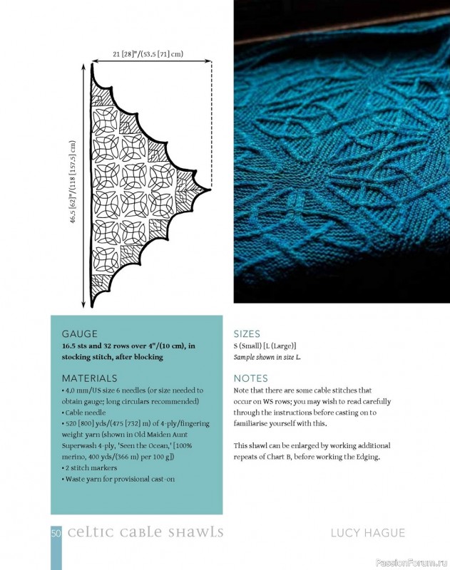 Коллекция узоров для шалей в книге «Celtic Cable Shawls»