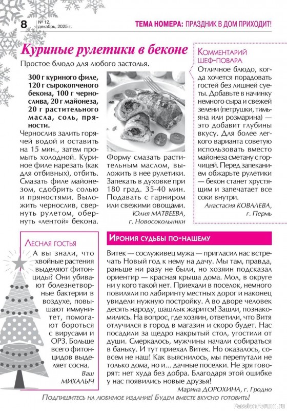 Коллекция кулинарных рецептов в журнале «Кухонька Михалыча №12 2025»