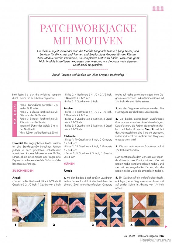 Коллекция проектов для рукодельниц в журнале &laquo;Patchwork das Magazin №5 2026&raquo;