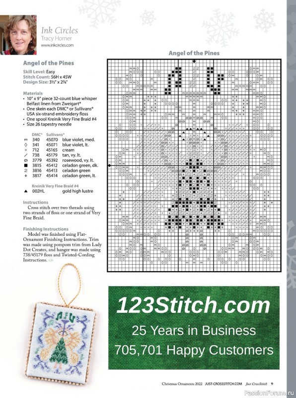 Коллекция вышивки в журнале «Just CrossStitch - Christmas Ornaments 2022»