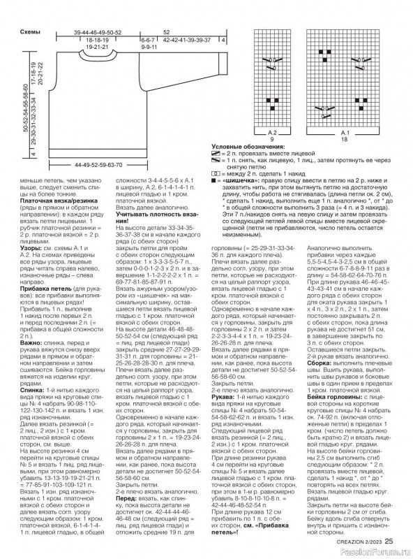 Вязаные модели спицами в журнале «Creazion №2 2023»