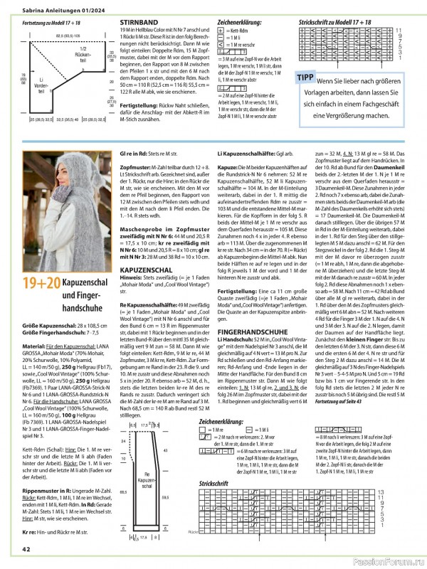 Вязаные модели в журнале «Sabrina №1 2024 Germany»