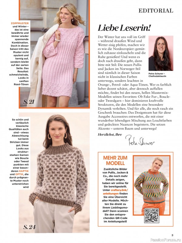 Вязаные модели в журнале «Sabrina №12 2025 German»