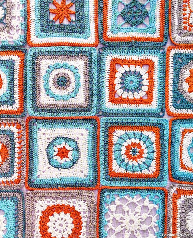 Вязаные проекты в книге «150 Crochet Blocks». Часть 1