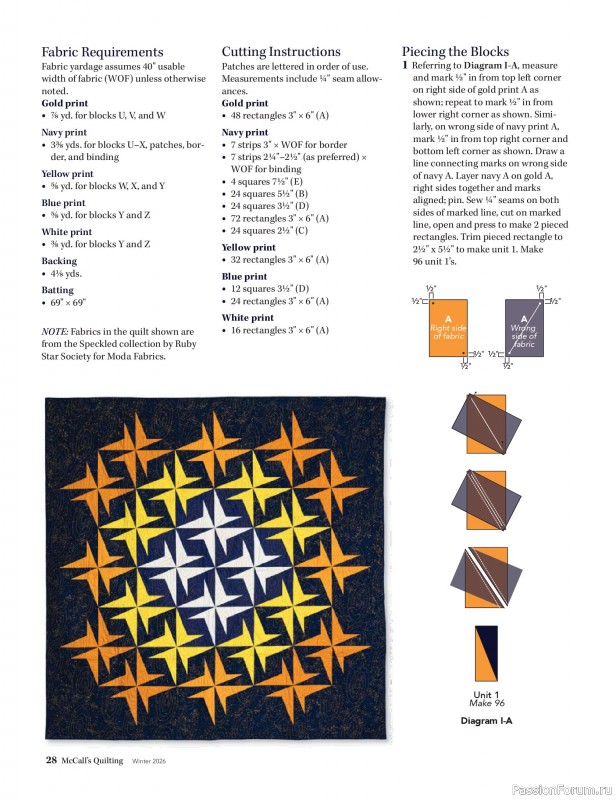 Коллекция проектов для рукодельниц в журнале «McCall's Quilting - Winter 2026»