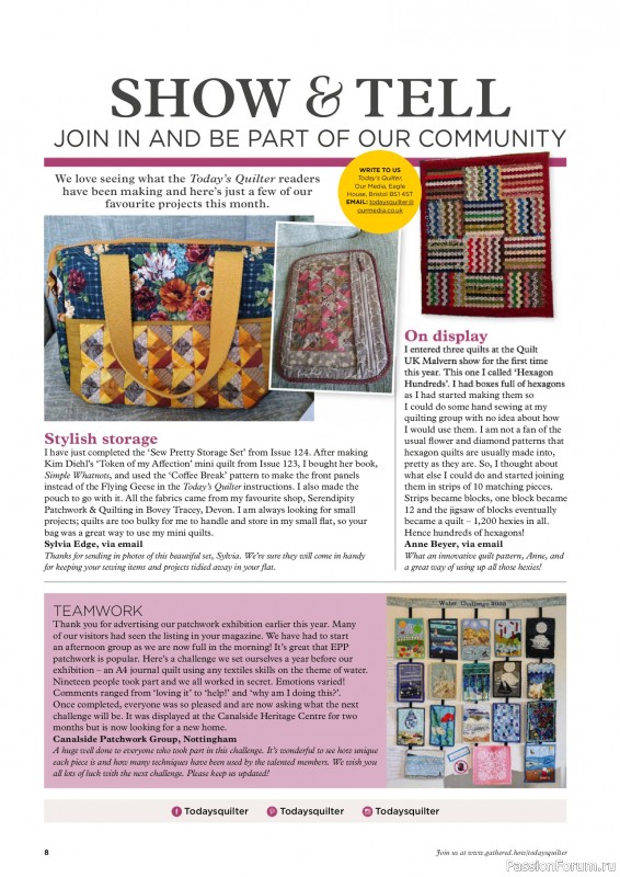 Коллекция проектов для рукодельниц в журнале «Todays Quilter №130 2025»
