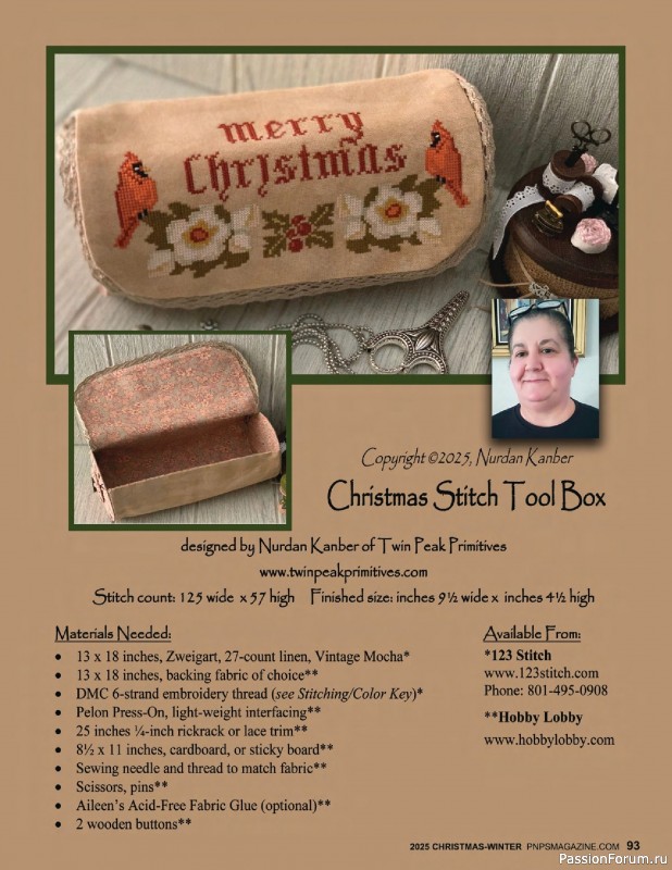 Коллекция вышивки в журнале «Punch Needle & Primitive Stitcher - Winter 2025»