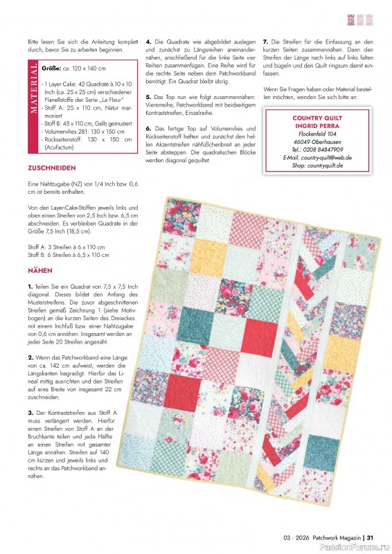 Коллекция проектов для рукодельниц в журнале &laquo;Patchwork das Magazin №3 2026&raquo;