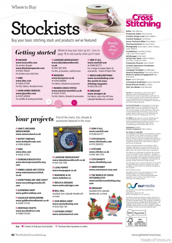Коллекция вышивки в журнале «The World of Cross Stitching Special №366 2025»
