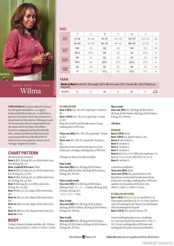 Вязаные проекты спицами в журнале &laquo;The Knitter №223 2025&raquo;