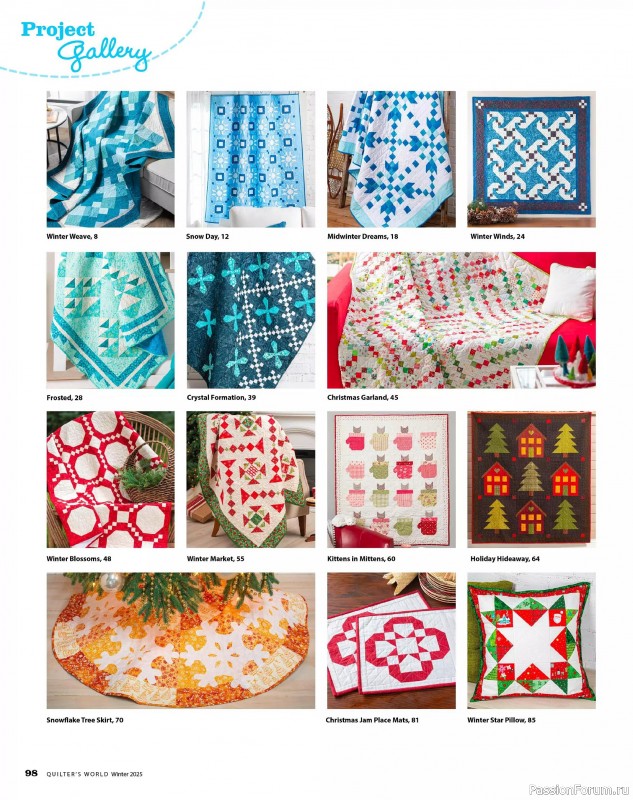 Коллекция проектов для рукодельниц в журнале «Quilter's World - Winter 2025»