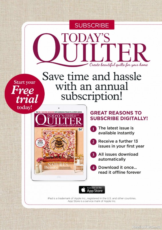 Коллекция проектов для рукодельниц в журнале «Todays Quilter №130 2025»
