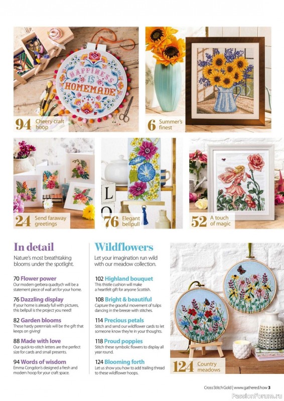 Коллекция вышивки в журнале «Cross Stitch Gold - Floral Collection 2023»