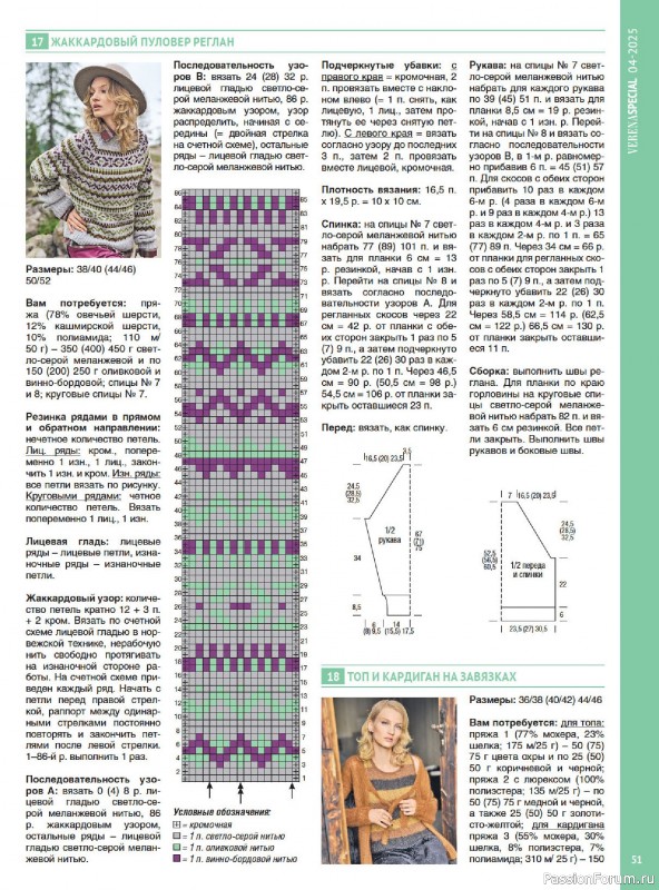 Вязаные модели в журнале &laquo;Модное вязание №4 2025&raquo;