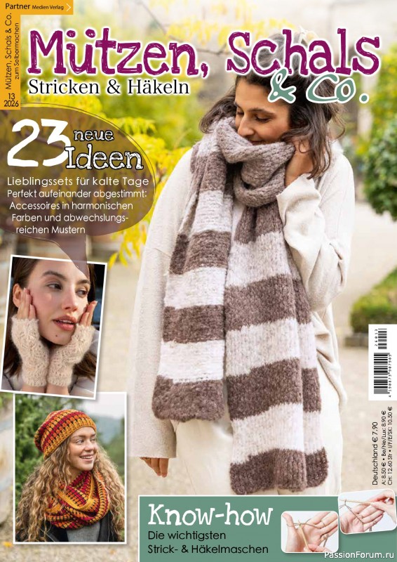 Вязаные проекты крючком в журнале «Mutzen, Schals & Co. №13 2026»