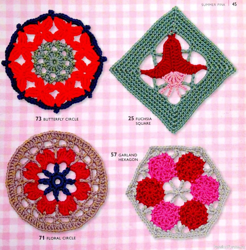 Вязаные проекты в книге &laquo;75 Crocheted Floral Blocks&raquo;. Часть 1