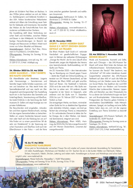 Коллекция проектов для рукодельниц в журнале «Patchwork das Magazin №1 2026»