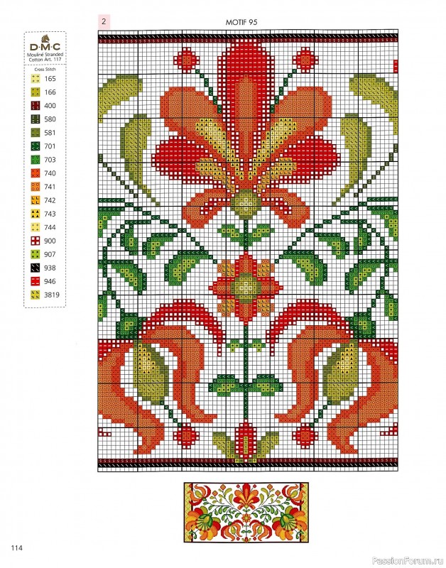 Коллекция вышивки в книге &laquo;Floral Folk Art in Cross Stitch&raquo;