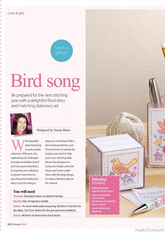 Коллекция вышивки в журнале «Cross Stitch Birds - March 2025»