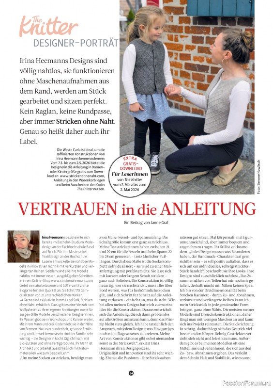 Вязаные проекты спицами в журнале &laquo;The Knitter №81 2026 Germany&raquo;