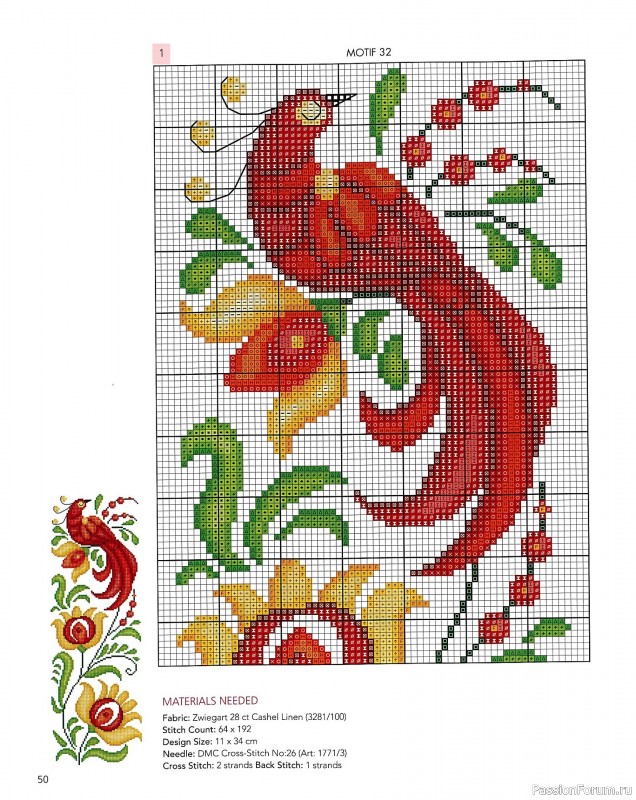 Коллекция вышивки в книге &laquo;Floral Folk Art in Cross Stitch&raquo;