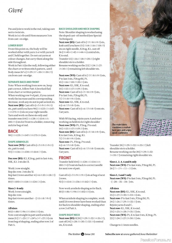 Вязаные проекты спицами в журнале «The Knitter №201 2024»