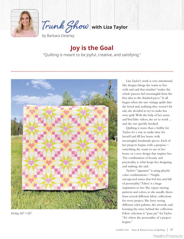 Коллекция проектов для рукодельниц в журнале «Love of Quilting - Summer 2026»