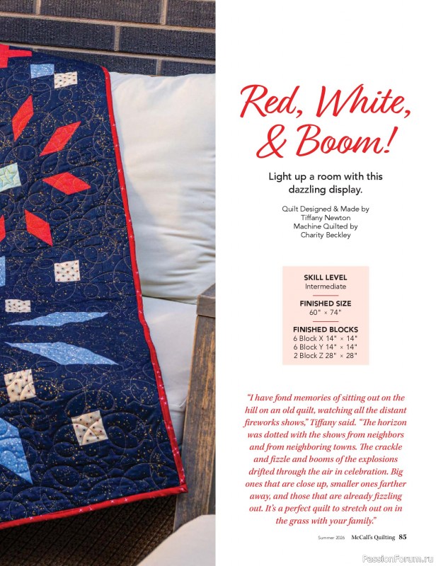 Коллекция проектов для рукодельниц в журнале &laquo;McCall's Quilting - Summer 2026&raquo;