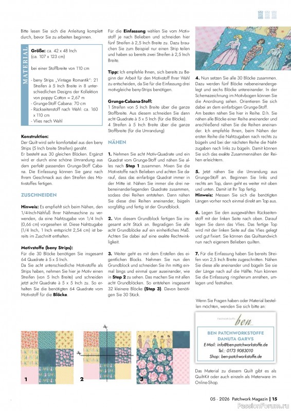 Коллекция проектов для рукодельниц в журнале &laquo;Patchwork das Magazin №5 2026&raquo;