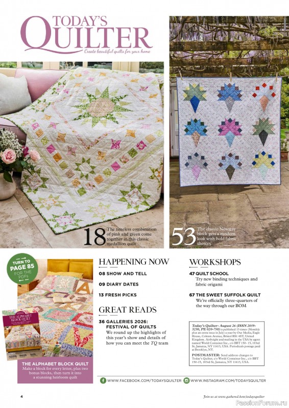Коллекция проектов для рукодельниц в журнале «Todays Quilter №142 2026»