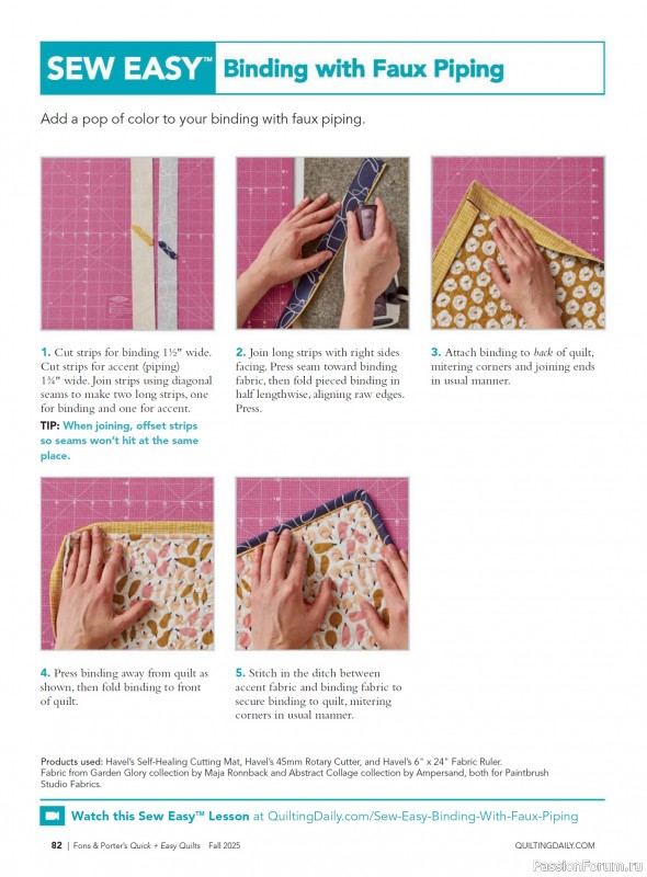 Коллекция проектов для рукодельниц в журнале «Quick+Easy Quilts - Fall 2025»
