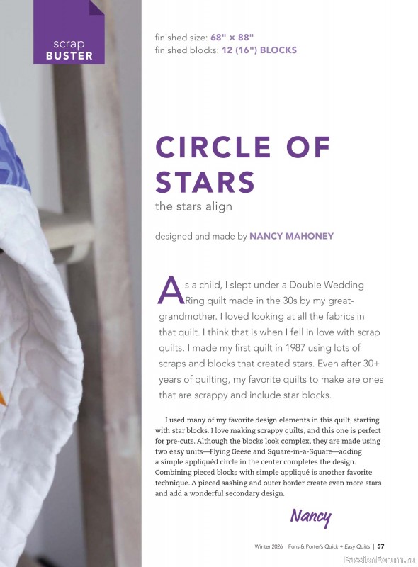 Коллекция проектов для рукодельниц в журнале &laquo;Quick+Easy Quilts - Winter 2026&raquo;