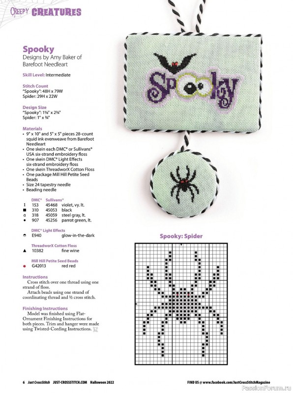 Коллекция вышивки в журнале «Just CrossStitch - Halloween 2022»