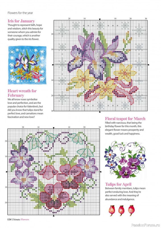 Коллекция вышивки в журнале «Ultimate CrossStitch Flowers - 2025»
