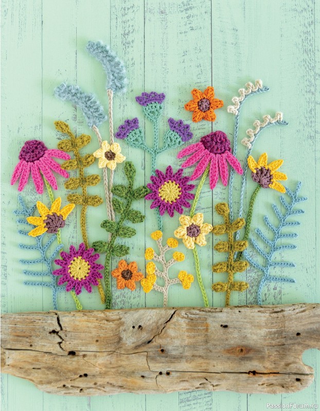 Bязаные проекты в журнале «100 crochet: flowers, plants and petals»