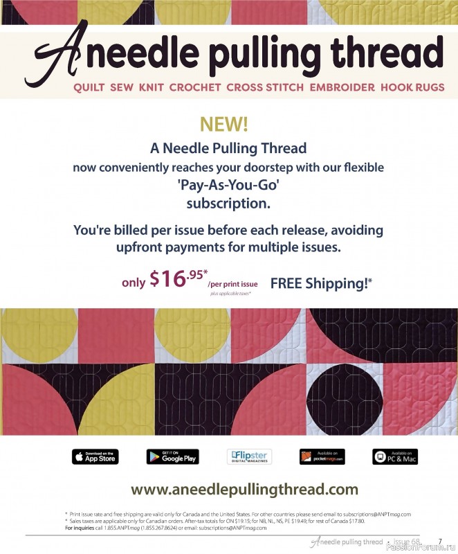Коллекция проектов для рукодельниц в журнале «A Needle Pulling Thread №68 2024»
