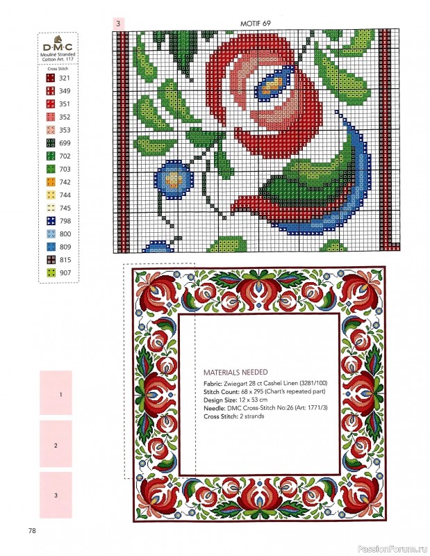 Коллекция вышивки в книге &laquo;Floral Folk Art in Cross Stitch&raquo;