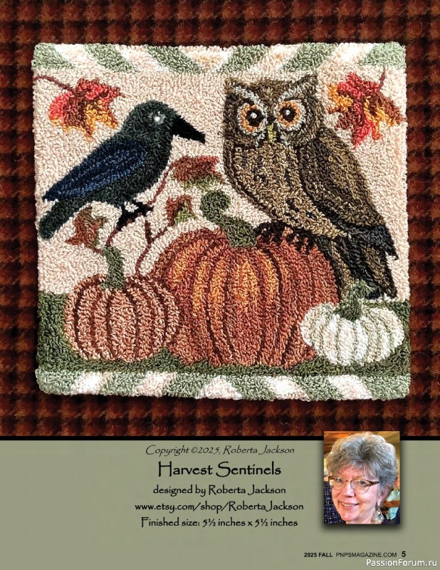 Коллекция вышивки в журнале «Punch Needle & Primitive Stitcher – Fall 2025»
