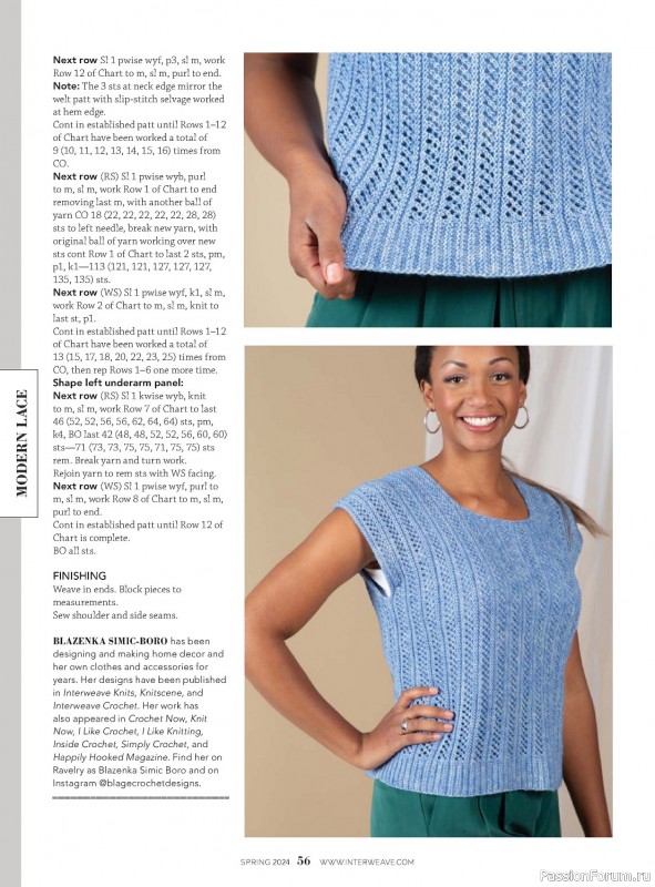 Вязаные модели в журнале «Interweave Knits - Spring 2024»