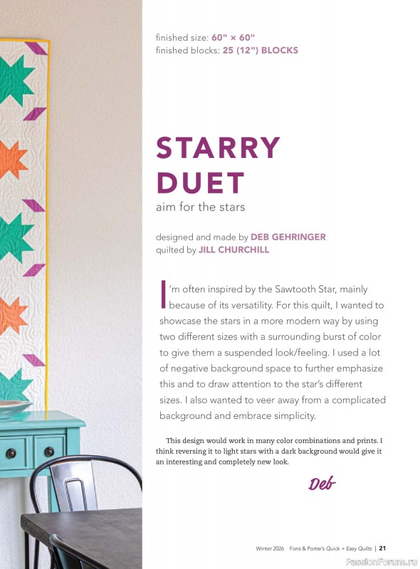 Коллекция проектов для рукодельниц в журнале &laquo;Quick+Easy Quilts - Winter 2026&raquo;