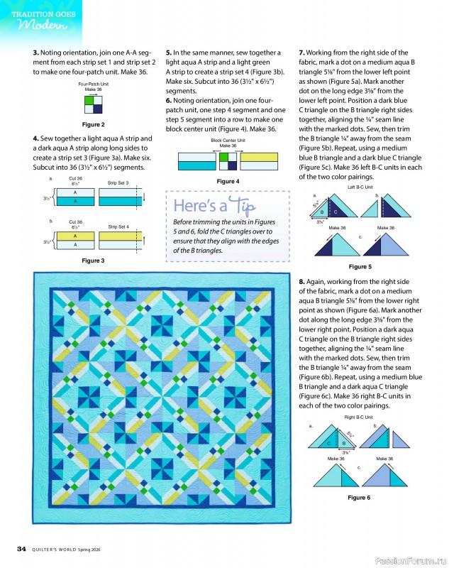 Коллекция проектов для рукодельниц в журнале «Quilter's World - Spring 2026»