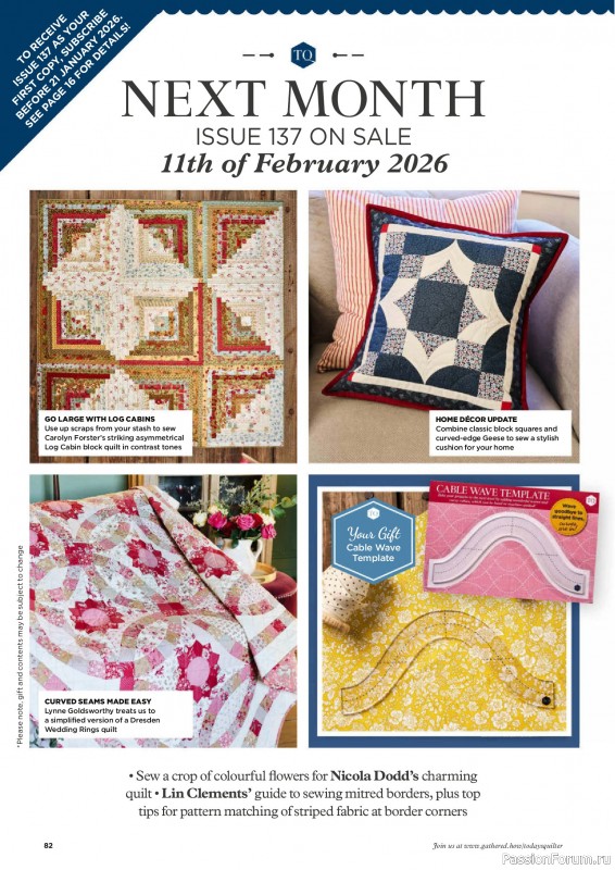 Коллекция проектов для рукодельниц в журнале &laquo;Todays Quilter №136 2026&raquo;