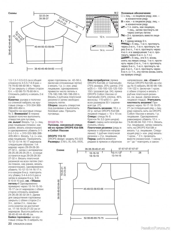 Вязаные модели спицами в журнале «Creazion №2 2023»